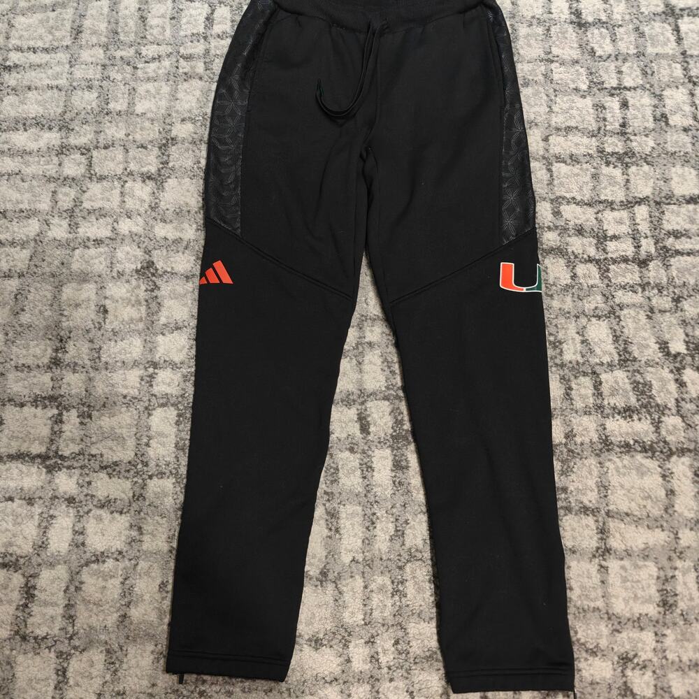 Adidas Miami Hurricanes Player Issued PE Sweatpants Men's LT Tall Black UM